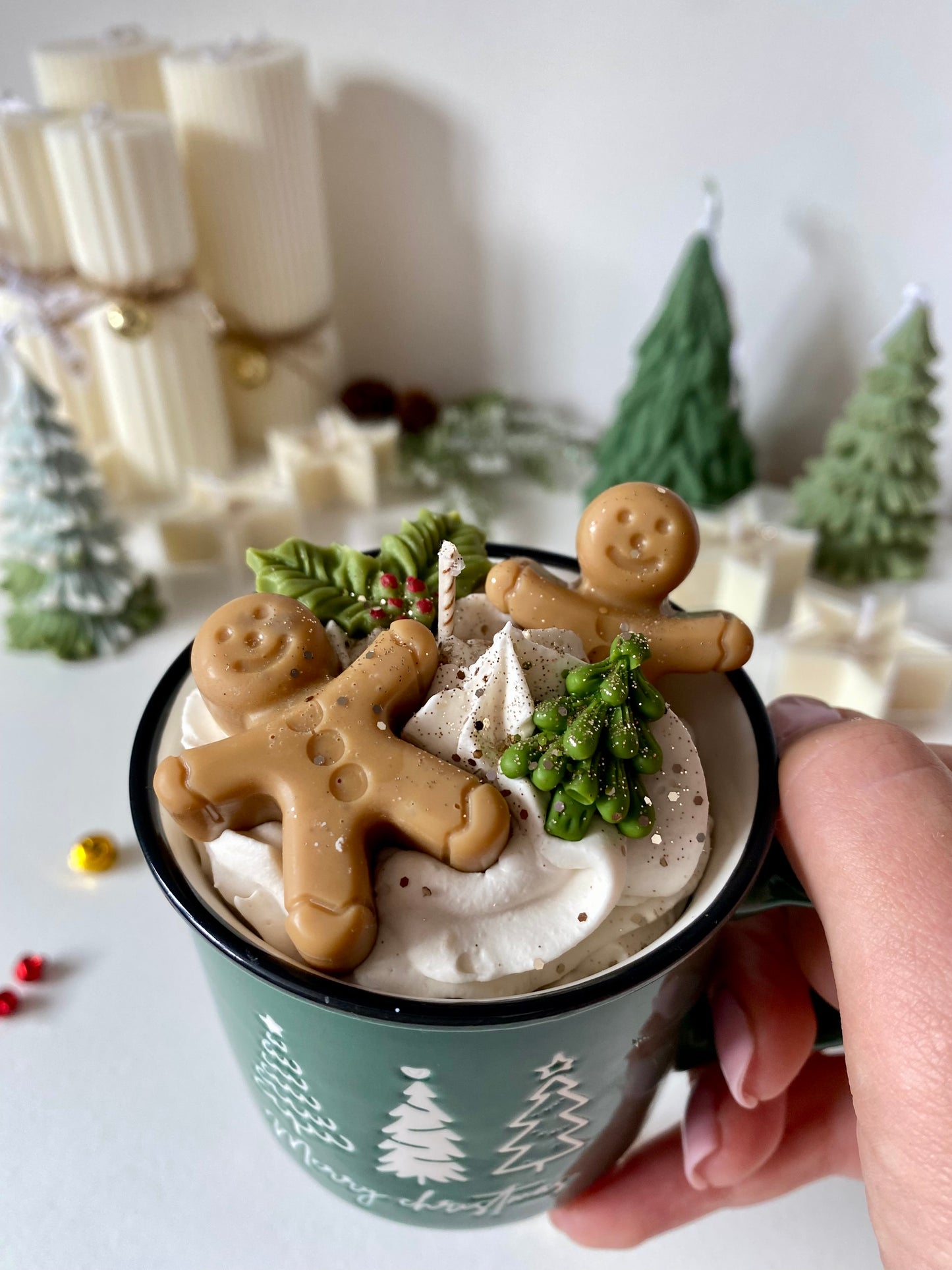 Candela in tazza “Merry Christmas “