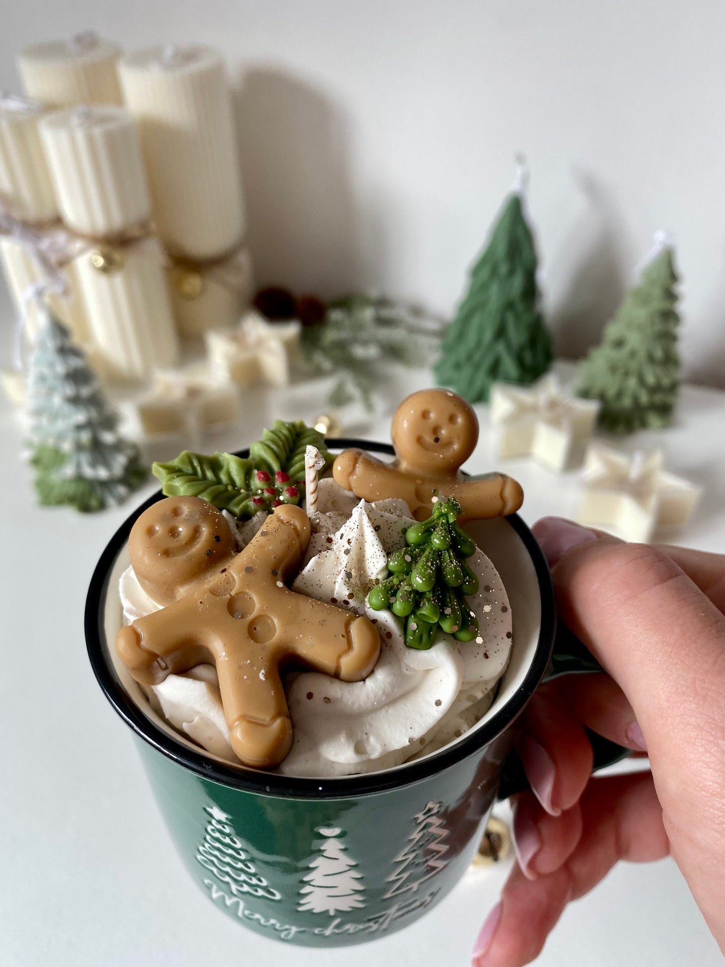 Candela in tazza “Merry Christmas “
