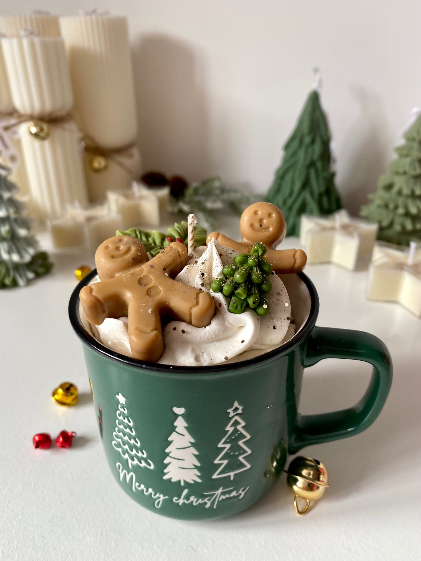 Candela in tazza “Merry Christmas “