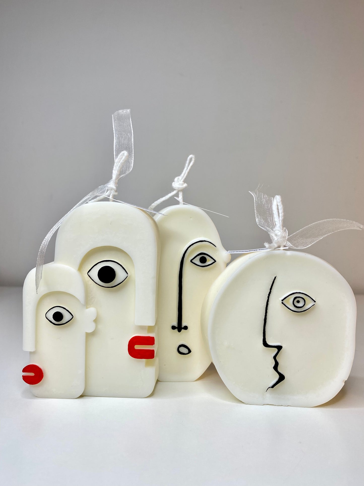 Set di 3 candele "Viso Picasso"