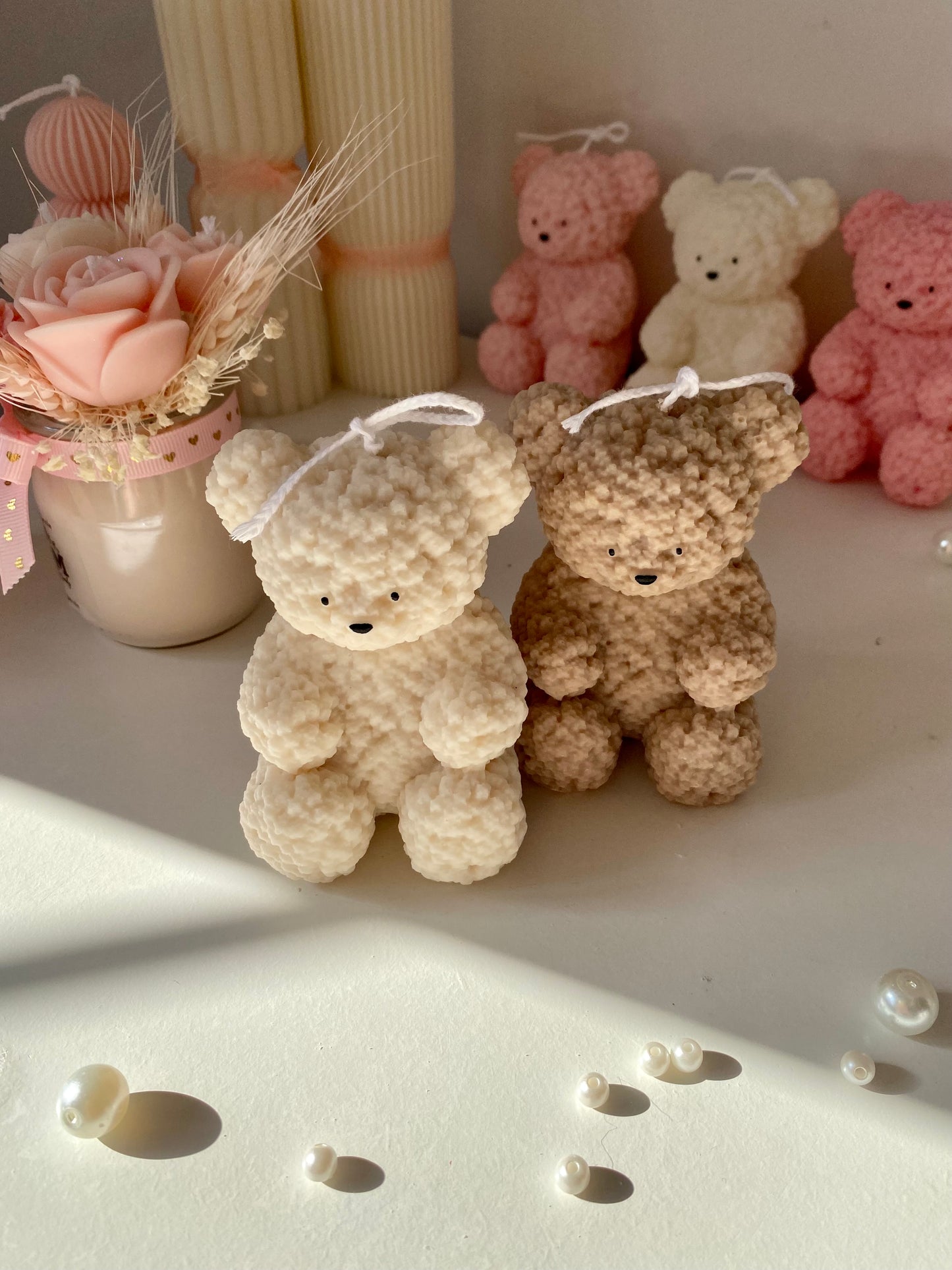 Candela Teddy con fiore