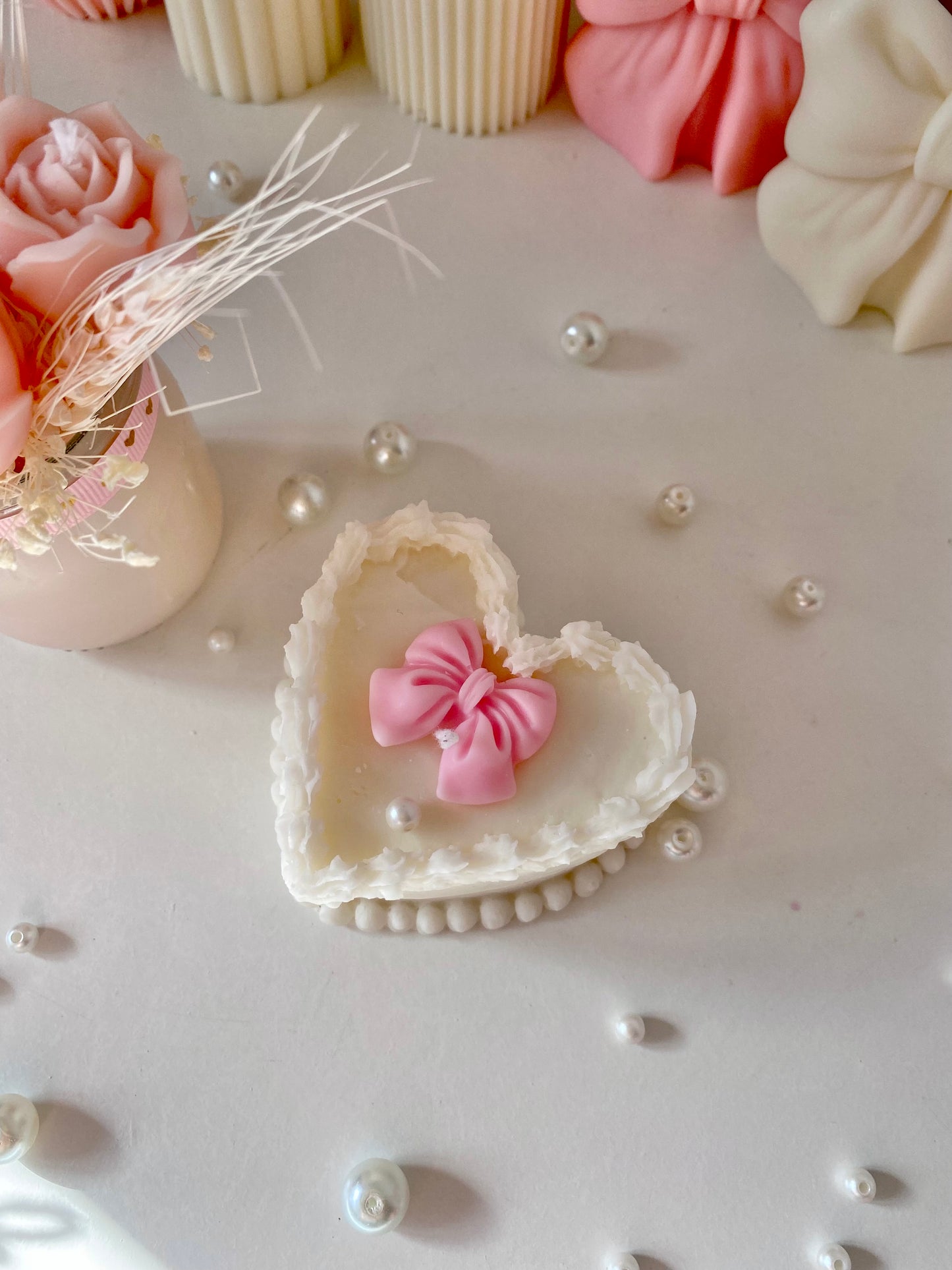 Candela Heartcake con fiochetto