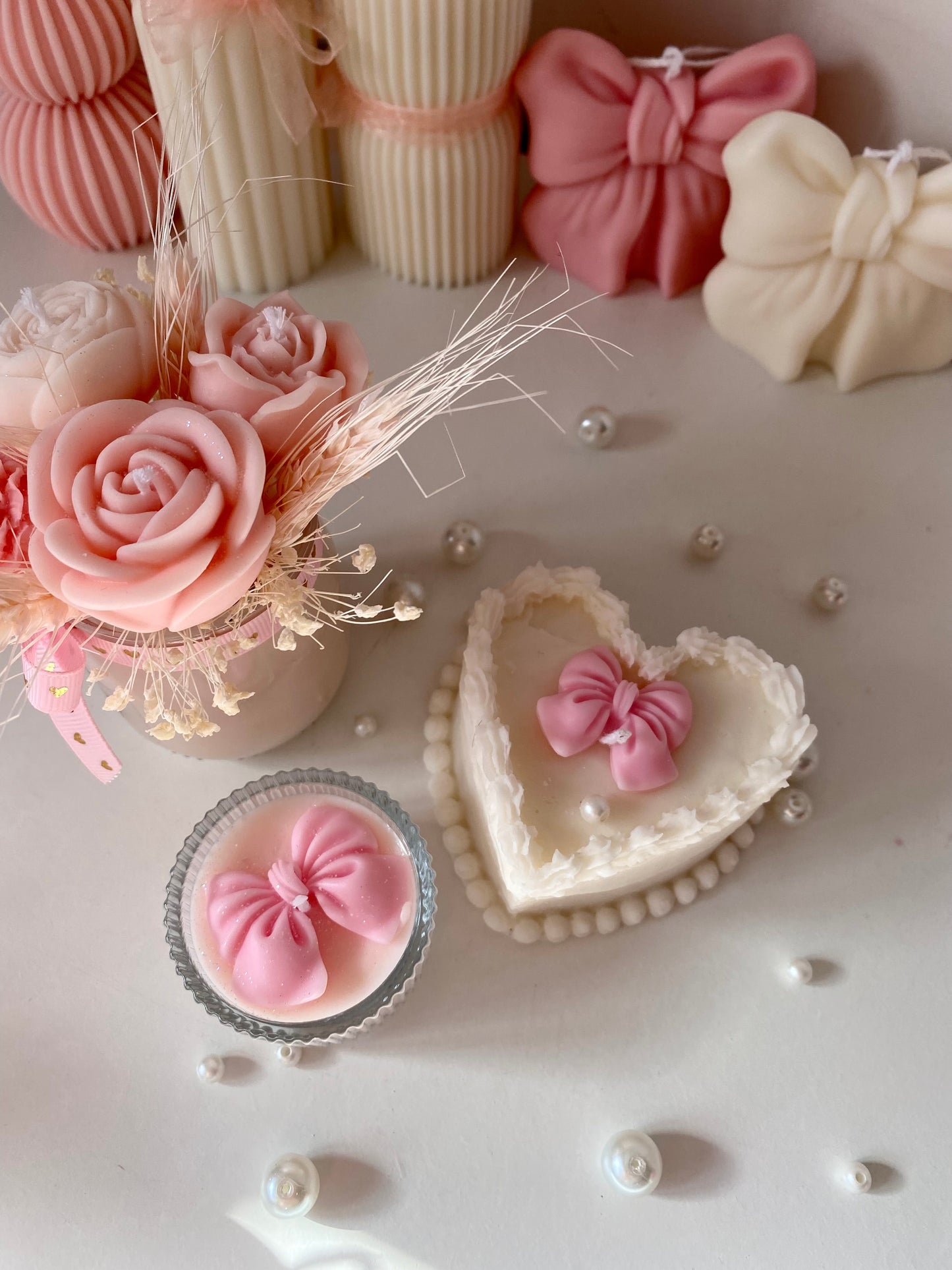 Candela Heartcake con fiochetto