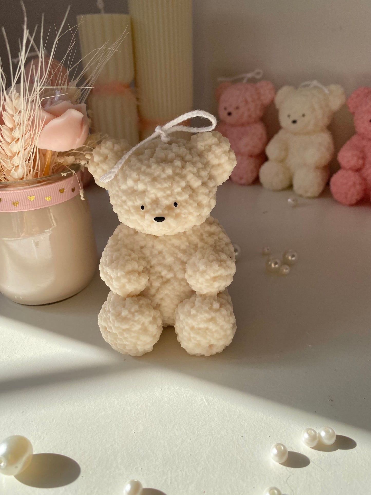 Candela Teddy con fiore
